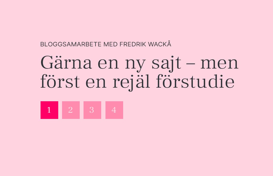 Bloggsamarbete med Fredrik Wackå del 1.
