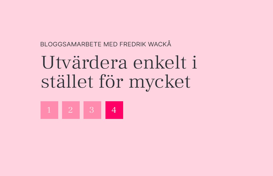 Bloggsamarbete med Fredrik Wackå del 4.