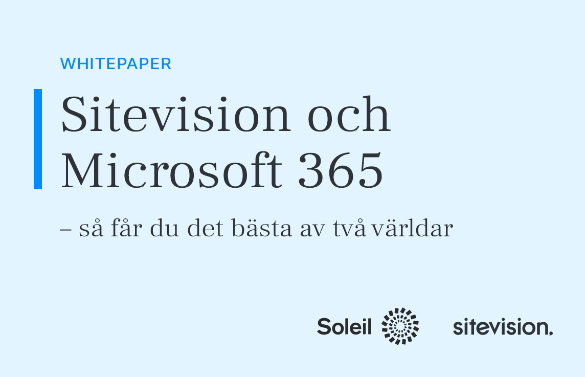 Sitevision och Microsoft 365.