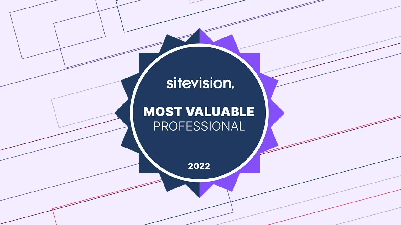 En badge med texten: Sitevision Most Valuable Professionals 2022
