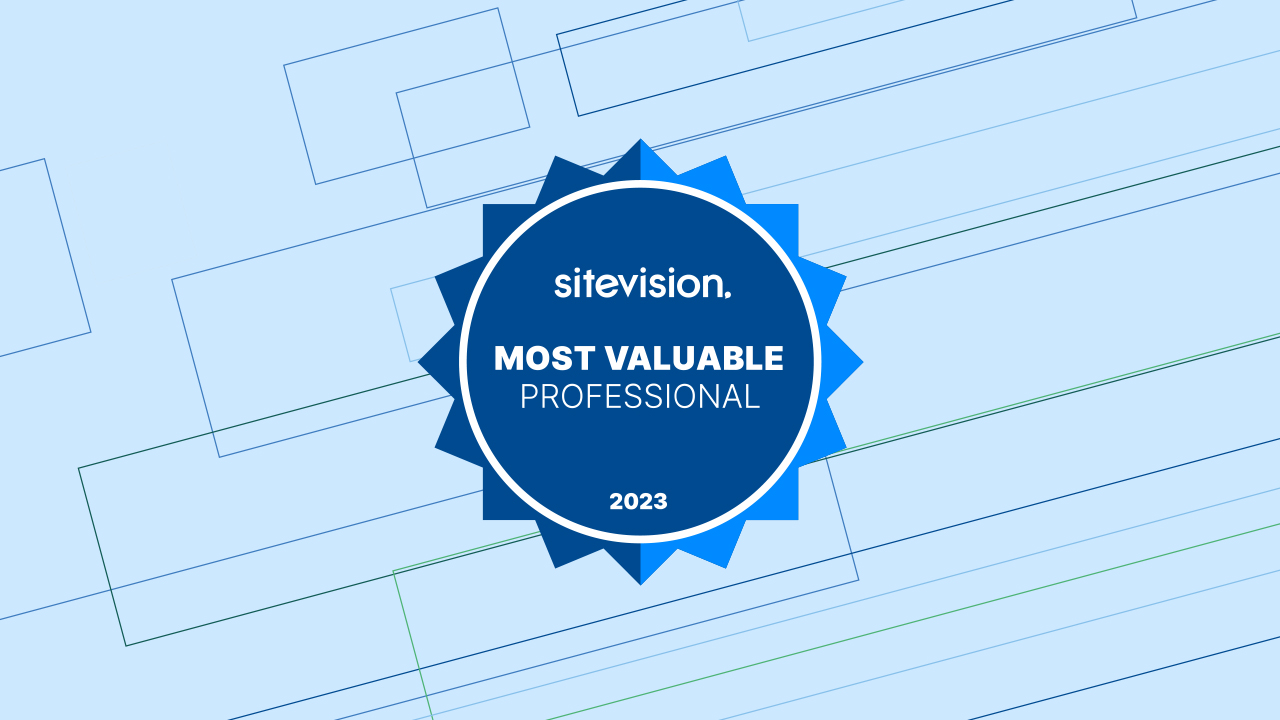 En badge med texten: Sitevision Most Valuable Professionals 2023